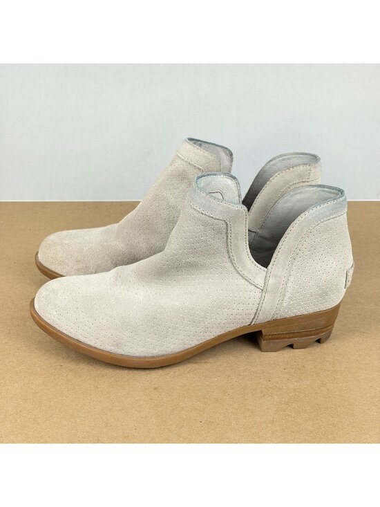 Sorel Shoes - Sorel Lolla Suede Side Cut Ankle Booties Womens 8.5 Beige Slip On Casual Comfort